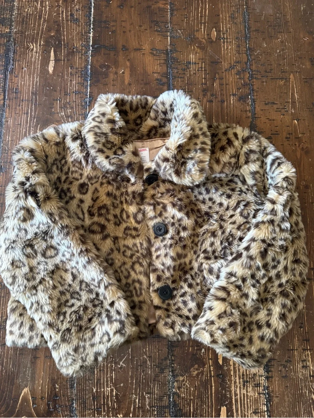 VTG 2006 glamour kitty Gymboree Girls' Leopard Faux Fur Jacket - Brown size 7